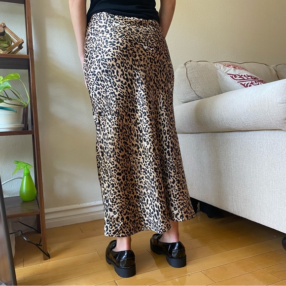 French Connection Silky Leopard Print Slip Skirt - Picture 2 of 4